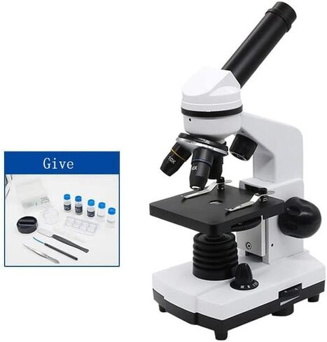 Microscope Kit 40X-1600X Microscopes Adults with Slides Set Phone Adapter Biological Microscope Microscope Lens Adapters, Set 1-40X in Saudi Arabia