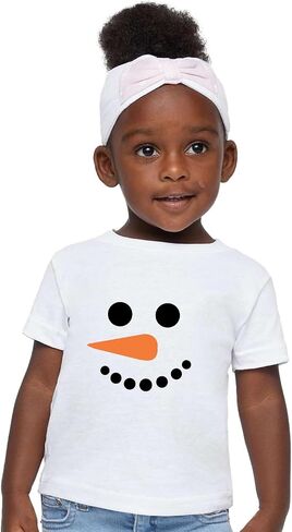 Snowman Face Short Sleeve Unisex Tee Shirt | Family Matching |Baby, Kids & Adult Sizes 1163 in Saudi Arabia