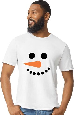 Snowman Face Short Sleeve Unisex Tee Shirt | Family Matching |Baby, Kids & Adult Sizes 1163 in Saudi Arabia