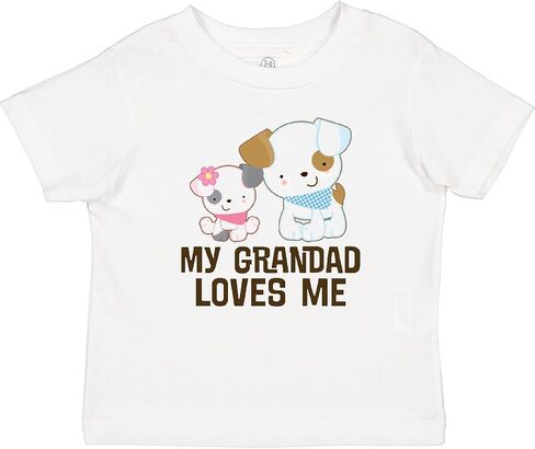 inktastic My Grandad Loves Me Granddaughter Puppy Girls Baby T-Shirt in Saudi Arabia