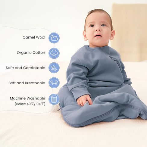 كيس نوم للجنسين من kaiya baby للرضع والأطفال الصغار 2.5 كيس نوم من عمر 6 إلى 18 شهرًا، بطانية قابلة للارتداء للأطفال، قطعة واحدة بأكمام، هدايا للطفل in Kuwait