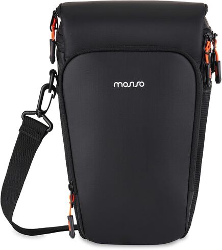 MOSISO Camera Bag, Top Access Crossbody Shoulder Bag for DSLR SLR Cameras with Lens Kit, Padded Camera Case with Rain Cover & Adjustable Should Strap, Photography Bags for Canon/Nikon/Sony, Black in Saudi Arabia