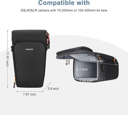 MOSISO Camera Bag, Top Access Crossbody Shoulder Bag for DSLR SLR Cameras with Lens Kit, Padded Camera Case with Rain Cover & Adjustable Should Strap, Photography Bags for Canon/Nikon/Sony, Black in Saudi Arabia