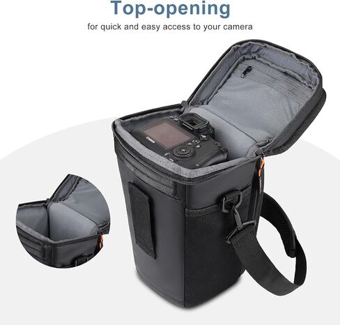MOSISO Camera Bag, Top Access Crossbody Shoulder Bag for DSLR SLR Cameras with Lens Kit, Padded Camera Case with Rain Cover & Adjustable Should Strap, Photography Bags for Canon/Nikon/Sony, Black in Saudi Arabia