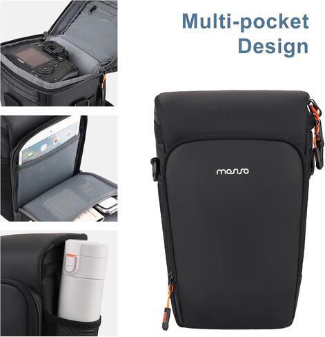 MOSISO Camera Bag, Top Access Crossbody Shoulder Bag for DSLR SLR Cameras with Lens Kit, Padded Camera Case with Rain Cover & Adjustable Should Strap, Photography Bags for Canon/Nikon/Sony, Black in Saudi Arabia