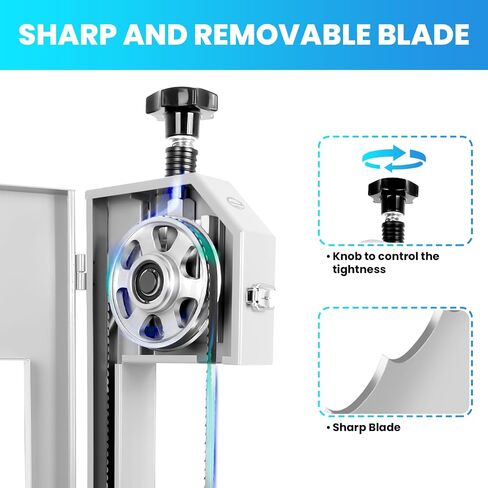 1500W Commercial Electric Bone Saw Machine, 0-7.8 Inch Cutting Thickness, 2.8HP Frozen Meat Cutter 110V Bandsaw Machine, 15" x 20" Table Sawing for Frozen Meat Rib Pork Beef with 8 Saw Blades in Saudi Arabia
