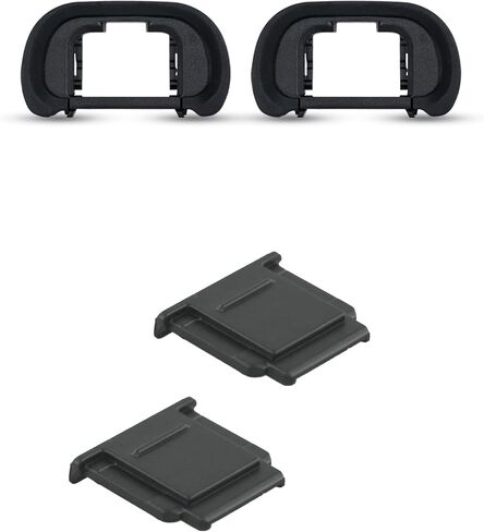 JJC 2-Pack FDA-EP18 Eyecup Eyepiece Eye Cup & FA-SHC1M Hot Shoe Cover Cap for Sony A7 A7II A7 II A7III A7 III A7R A7RII A7R II A7RIII A7R III A7RIV A7R IV A7S A7SII A7S II A9 A99II A99 II A58 Cameras in Saudi Arabia