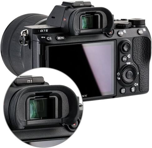 JJC 2-Pack FDA-EP18 Eyecup Eyepiece Eye Cup & FA-SHC1M Hot Shoe Cover Cap for Sony A7 A7II A7 II A7III A7 III A7R A7RII A7R II A7RIII A7R III A7RIV A7R IV A7S A7SII A7S II A9 A99II A99 II A58 Cameras in Saudi Arabia