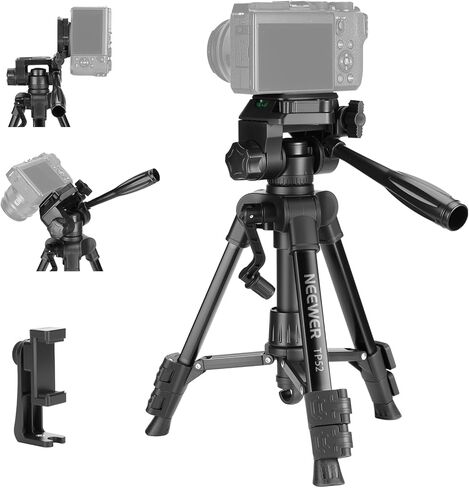 Neewer Basic Mini Desk Tripod للكاميرا مع رأس ومقبض من طراز Pan Tilt ، صغير ، قم بتقديم حامل عصا Selfie Selfie صغير مع 1/4 بوصة لتسجيل الفيديو DSLR VLOG ، MAX LOAD 13.2LB ، TP02 in Kuwait