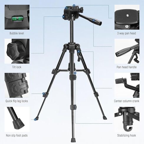 Neewer Basic Mini Desk Tripod للكاميرا مع رأس ومقبض من طراز Pan Tilt ، صغير ، قم بتقديم حامل عصا Selfie Selfie صغير مع 1/4 بوصة لتسجيل الفيديو DSLR VLOG ، MAX LOAD 13.2LB ، TP02 in Kuwait
