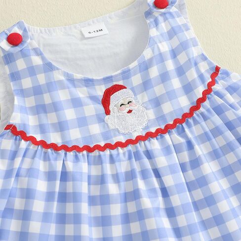 Toddler Girl Christmas Outfit Ruffle Sleeve T-shirt Top Santa Strap Overall Dress 2Pcs Baby Girl Fall Winter Clothes in Kuwait