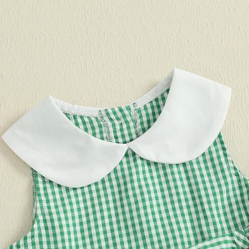 Toddler Baby Girl Outfit Halloween Pumpkin Bow A Line Dress Peter Pan Collar Plaid Clothes in Saudi Arabia