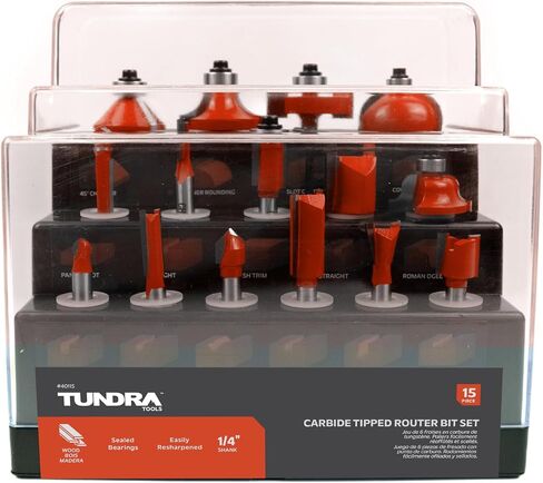 15 Piece Router Bit Set 40115, Woodworking, Carbide Tips in Saudi Arabia