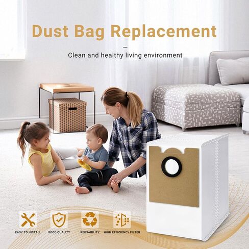 6 عبوات من أكياس الغبار البديلة لـ Lefant M2 Pro، M2S Pro، M2 Plus Robot Vacuum Cleaner، أكياس غبار متوافقة مع فلتر HEPA in Kuwait