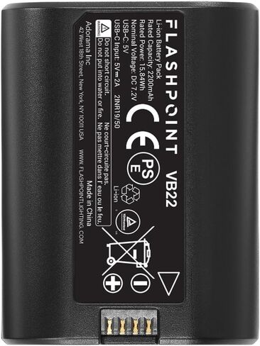 Flashpoint VB22 15.84Wh 7.2V 2200mAh Lithium-Ion Battery for V480 TTL On-Camera Flash in Saudi Arabia