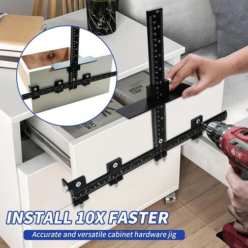 Cabinet Hardware Jig Tool Aluminum Alloy Cabinet Handle Template Tool Set, Adjustable Drill Guide Tool of Door Drawer Front Knobs Handles and Pulls in Saudi Arabia