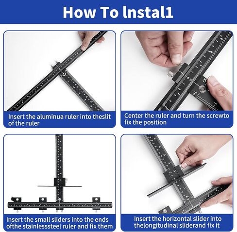 Cabinet Hardware Jig Tool Aluminum Alloy Cabinet Handle Template Tool Set, Adjustable Drill Guide Tool of Door Drawer Front Knobs Handles and Pulls in Saudi Arabia