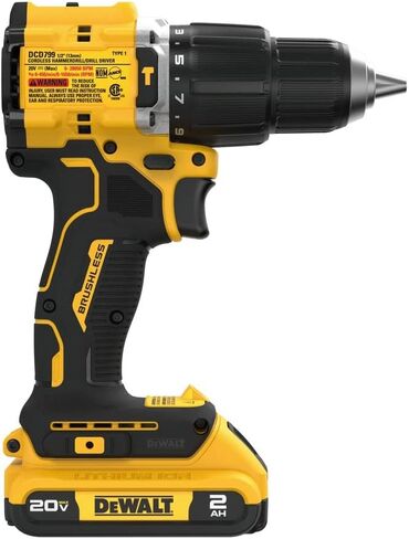 Dewalt DCD799D1 20V MAX ATOMIC COMPACT SERIES ليثيوم أيون بدون فرشاة 1/2 بوصة. طقم مثقاب مطرقي لاسلكي (2 أمبير) in Kuwait