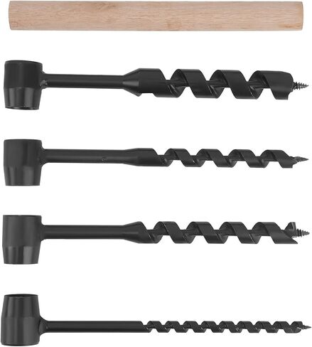 4 قطع من maxpeedingrods مثقاب خشبي يدوي، أدوات Bushcraft Gear Hand Auger Drill Survival Tools Scotch Eye Wood Auger Hand Drill Bushcraft أداة Auger للتخييم، في الهواء الطلق، المشي لمسافات طويلة، الأعمال الخشبية in Kuwait