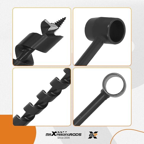 4 قطع من maxpeedingrods مثقاب خشبي يدوي، أدوات Bushcraft Gear Hand Auger Drill Survival Tools Scotch Eye Wood Auger Hand Drill Bushcraft أداة Auger للتخييم، في الهواء الطلق، المشي لمسافات طويلة، الأعمال الخشبية in Kuwait
