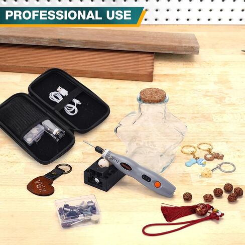 مجموعة أدوات دوارة صغيرة لاسلكية - أداة دوارة قابلة لإعادة الشحن عبر USB مع 76 ملحقًا وإعدادات 3 سرعات، متعددة الأغراض للطحن والتلميع والحفر والنحت والقطع (رمادي) in Saudi Arabia