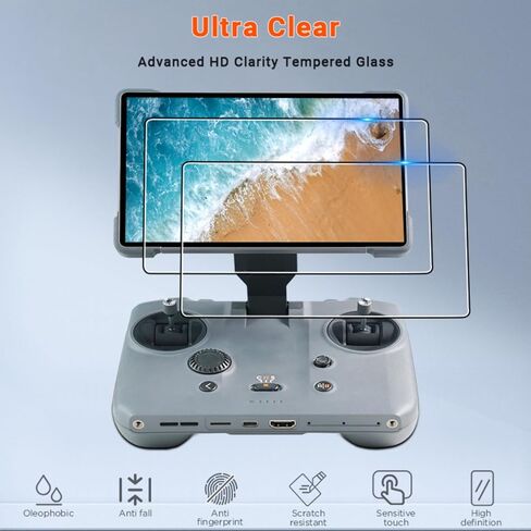 Taoke قطعتان من الزجاج المقسى وواقي الشاشة 9H متوافق مع جهاز التحكم عن بعد RC Pro 2، مضاد لبصمات الأصابع، فائق الوضوح، خالٍ من الفقاعات، غطاء مقاوم للخدش in Saudi Arabia