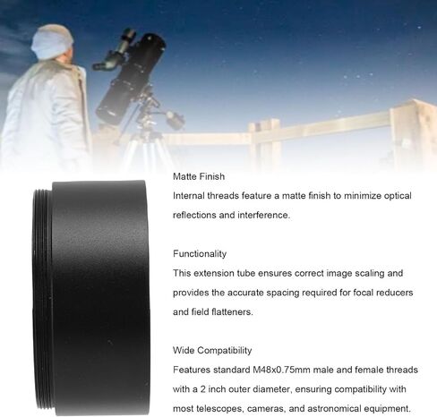 أنبوب تمديد تلسكوب PUSOKEI M48x0.75، تمديد فلكي من سبائك الألومنيوم مع خيط داخلي غير لامع للتصوير الفلكي لتلسكوب الكاميرا in Saudi Arabia