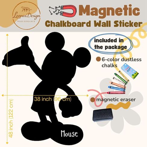 Magnetic Chalkboard Wall Sticker for Kids – Peel & Stick Cartoon Shape Magnetic Wall Decal, Reusable Chalk Board for Drawing, Kids Room & Classroom Decor, Birthday Gift (Bear Theme) in Saudi Arabia