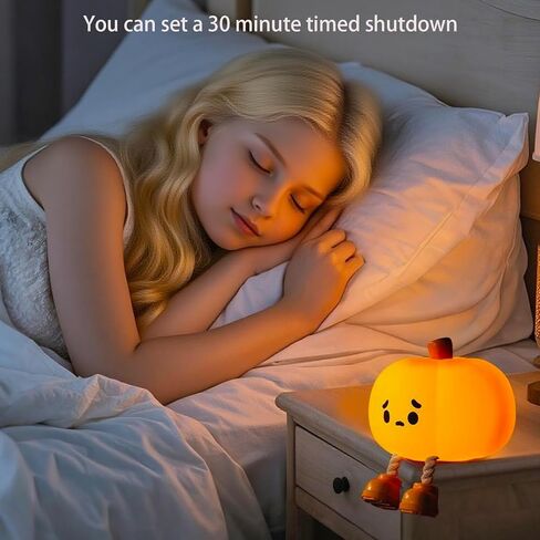 Pumpkin Night Light, Pumpkin Lamp, Cute LED Lamp, Silicone Dimmable Nursery Nightlight, Silicone Rechargeable Bedside Touch Lamp, Funny Office Desk and Halloween Decor Gifts in Saudi Arabia