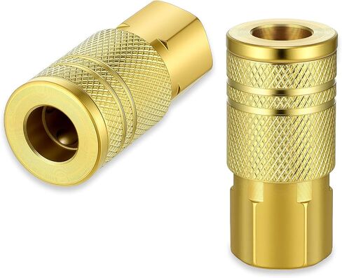 1/4 Inch Brass Female Industrial Coupler 2-Pack 1/4 Quick Connect Fittings Air Hose Quick Connect 1/4'' Npt Industrial Brass Airs Hose Fittings Compressor Hoses Repair Accessories Kit in Saudi Arabia