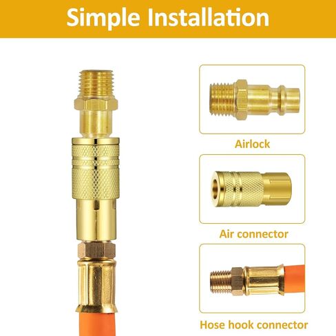 1/4 Inch Brass Female Industrial Coupler 2-Pack 1/4 Quick Connect Fittings Air Hose Quick Connect 1/4'' Npt Industrial Brass Airs Hose Fittings Compressor Hoses Repair Accessories Kit in Saudi Arabia