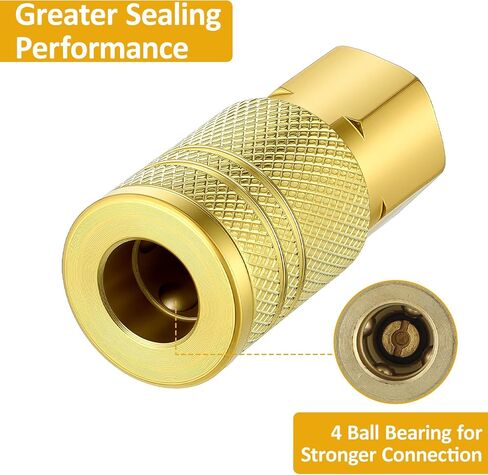 1/4 Inch Brass Female Industrial Coupler 2-Pack 1/4 Quick Connect Fittings Air Hose Quick Connect 1/4'' Npt Industrial Brass Airs Hose Fittings Compressor Hoses Repair Accessories Kit in Saudi Arabia