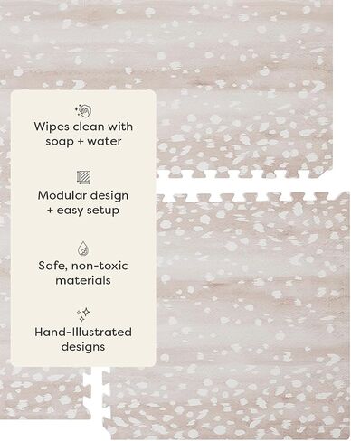 House of Noa Baby Play Mat – 4x6 Laurel Emile – Set of 6 Tiles – Cushioned EVA Foam Play Mat for Floor, Soft Interlocking Baby Crawling Mats for Hard Floors in Saudi Arabia