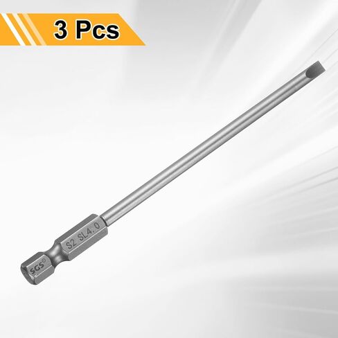 HARFINGTON 3pcs SL6 Slotted Screwdriver Bits 6mm Slotted Tip 1/4" Hex Shank 150mm (6") Long Magnetic Flat Head S2 Steel Screw Driver Drill Bits Industrial Power Screwdriver Bit in Saudi Arabia