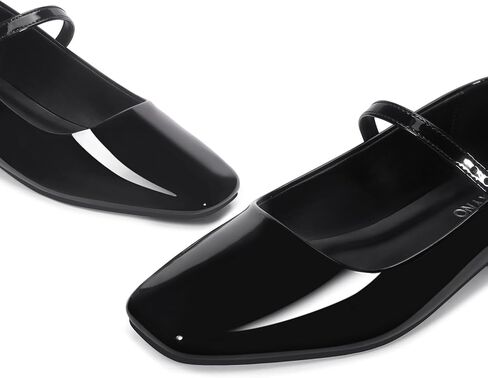 Mary Jane Shoes Women Square Toe Mary Jane Flats Casual Ballet Flats with Ankle Strap Dressy Comfortable in Kuwait