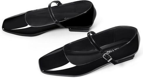 Mary Jane Shoes Women Square Toe Mary Jane Flats Casual Ballet Flats with Ankle Strap Dressy Comfortable in Kuwait