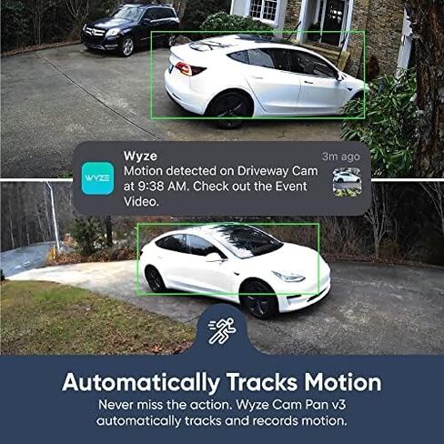 كاميرا WYZE Cam Pan v3 داخلية/خارجية IP65-Rated 1080p Pan/Tilt/Zoom Wi-Fi Smart Home Security Camera مع رؤية ليلية ملونة، صوت ثنائي الاتجاه، متوافق مع Alexa & Google Assistant، أبيض، عبوتان (متجدد) in Saudi Arabia