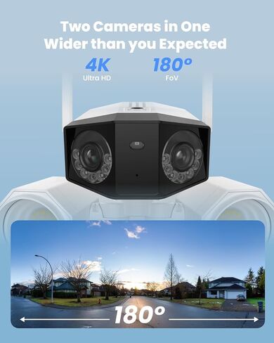 REOLINK 4K 8MP Floodlight Security Camera Outdoor, Dual-Lens Camera w/ 180° FOV, Dual-Band Wi-Fi 6, Color Night Vision with 1800lm Floodlight, Smart AI Detection, IP67 Waterproof, AC (100~240V) in Saudi Arabia