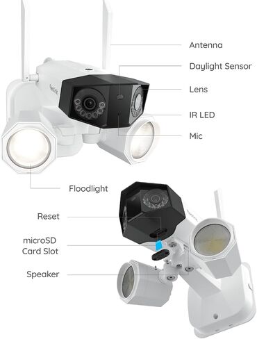 REOLINK 4K 8MP Floodlight Security Camera Outdoor, Dual-Lens Camera w/ 180° FOV, Dual-Band Wi-Fi 6, Color Night Vision with 1800lm Floodlight, Smart AI Detection, IP67 Waterproof, AC (100~240V) in Saudi Arabia