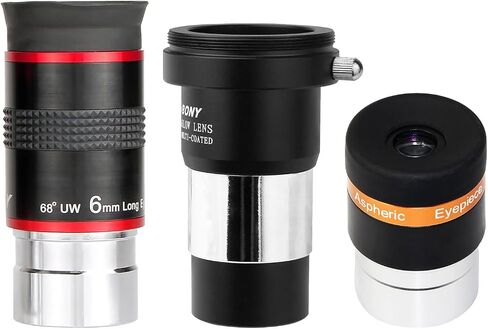 SVBONY 68 Degree Telescope Eyepiece, Bundle with 2X Barlow Lens and 4mm Eyepieces in Saudi Arabia