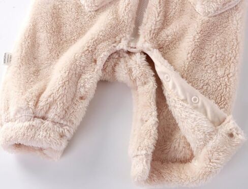 CAHL&FAUO Newborn Baby Jumpsuit With Fold-Over Mittens Girls Boys Winter Snowsuit Fleece Warm Romper Hooded Outwear Outfits in Kuwait