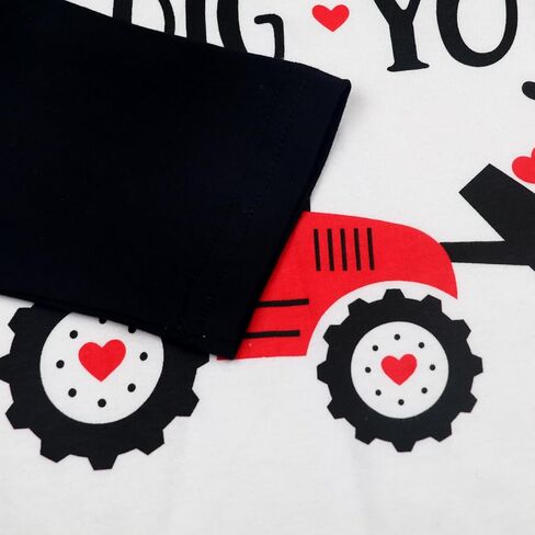 طفل صبي عيد الحب قميص الاطفال راجلان كم طويل تيز حفارة ديناصور القلب قمم تي شيرت 2-7 سنوات in Kuwait