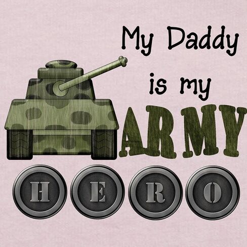 تي شيرت CafePress My Daddy is Army Hero للأطفال الصغار، تي شيرت لطيف برسومات للأطفال الصغار، 100% قطن in Saudi Arabia