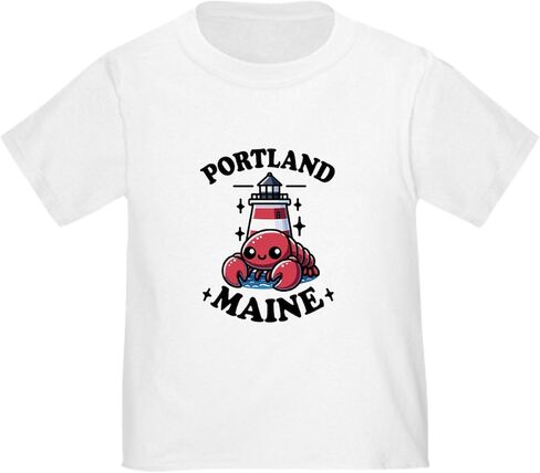 تي شيرت CafePress Portland Maine Funny Lobster تي شيرت لطيف للأطفال الصغار، 100% قطن in Kuwait