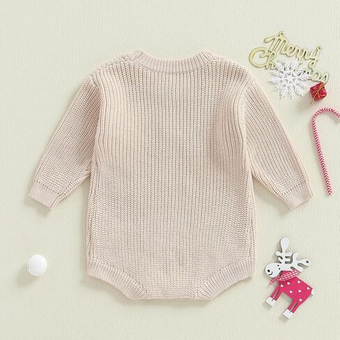 My First Christmas Baby Girl Boy Outfit Newborn Christmas Sweater Bubble Romper Embroidery Fall Winter Clothes in Kuwait