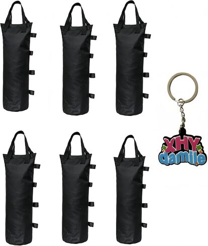 6PCS Sandbags for Canopy Legs, 6"×20" Heavy Duty Windproof Weight Bags - Outdoor Tent Anchors with Handles for Gazebo, Market Stall & Patio Umbrella in Saudi Arabia