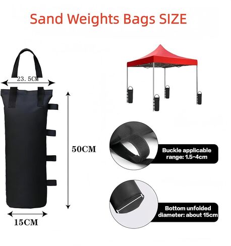 6PCS Sandbags for Canopy Legs, 6"×20" Heavy Duty Windproof Weight Bags - Outdoor Tent Anchors with Handles for Gazebo, Market Stall & Patio Umbrella in Saudi Arabia