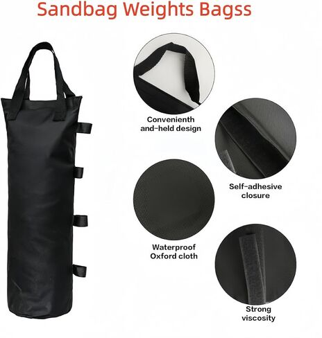6PCS Sandbags for Canopy Legs, 6"×20" Heavy Duty Windproof Weight Bags - Outdoor Tent Anchors with Handles for Gazebo, Market Stall & Patio Umbrella in Saudi Arabia