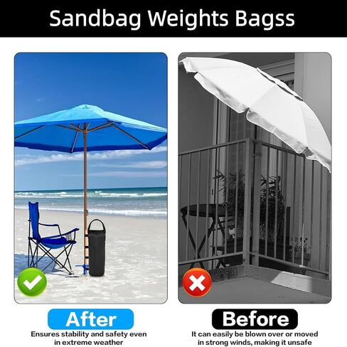 6PCS Sandbags for Canopy Legs, 6"×20" Heavy Duty Windproof Weight Bags - Outdoor Tent Anchors with Handles for Gazebo, Market Stall & Patio Umbrella in Saudi Arabia
