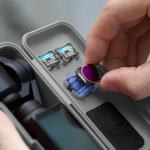 حافظة بلاستيكية منظمة لـ DJI Osmo Pocket3، صندوق تخزين مضاد للخدش للحماية من السقوط يمكنه تخزين ملحقات الفلتر مع حزام، أسود، خفيف الوزن وعملي in Kuwait
